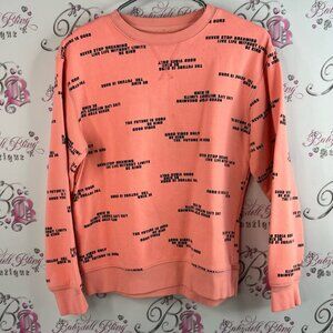 SWS Active Sweater pull over coral neon good vibes Graphic Crewneck Sweater